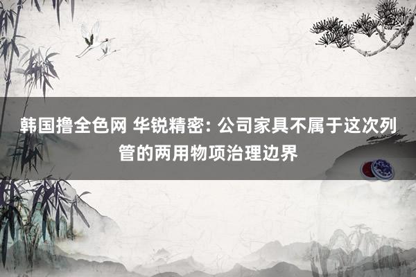 韩国撸全色网 华锐精密: 公司家具不属于这次列管的两用物项治理边界