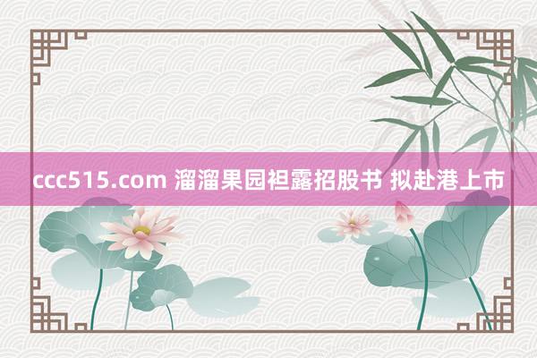 ccc515.com 溜溜果园袒露招股书 拟赴港上市