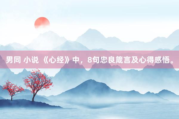 男同 小说 《心经》中，8句忠良箴言及心得感悟。